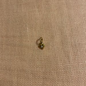 Helen Ficalora 14k solid yellow gold tiny heart charm with diamond.
